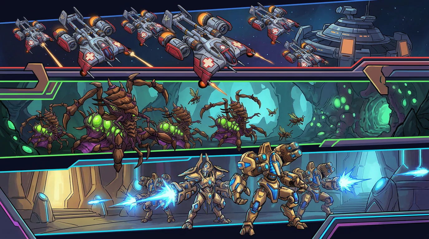 Mesa táctica para coordinar partidas de equipo en StarCraft II