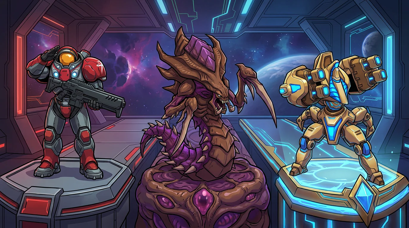 Unidades de Terran, Zerg y Protoss reunidas para análisis